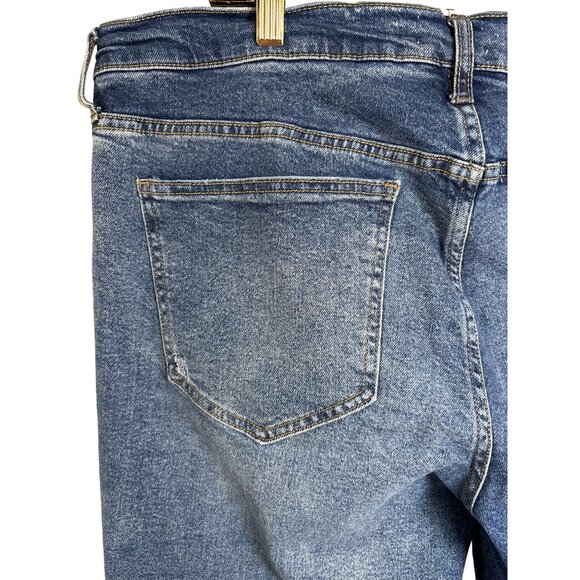 Oliver Logan Mens Jeans 34 X 32 Vintage Worn Med Wash Button Fly Straight Leg - Picture 9 of 12